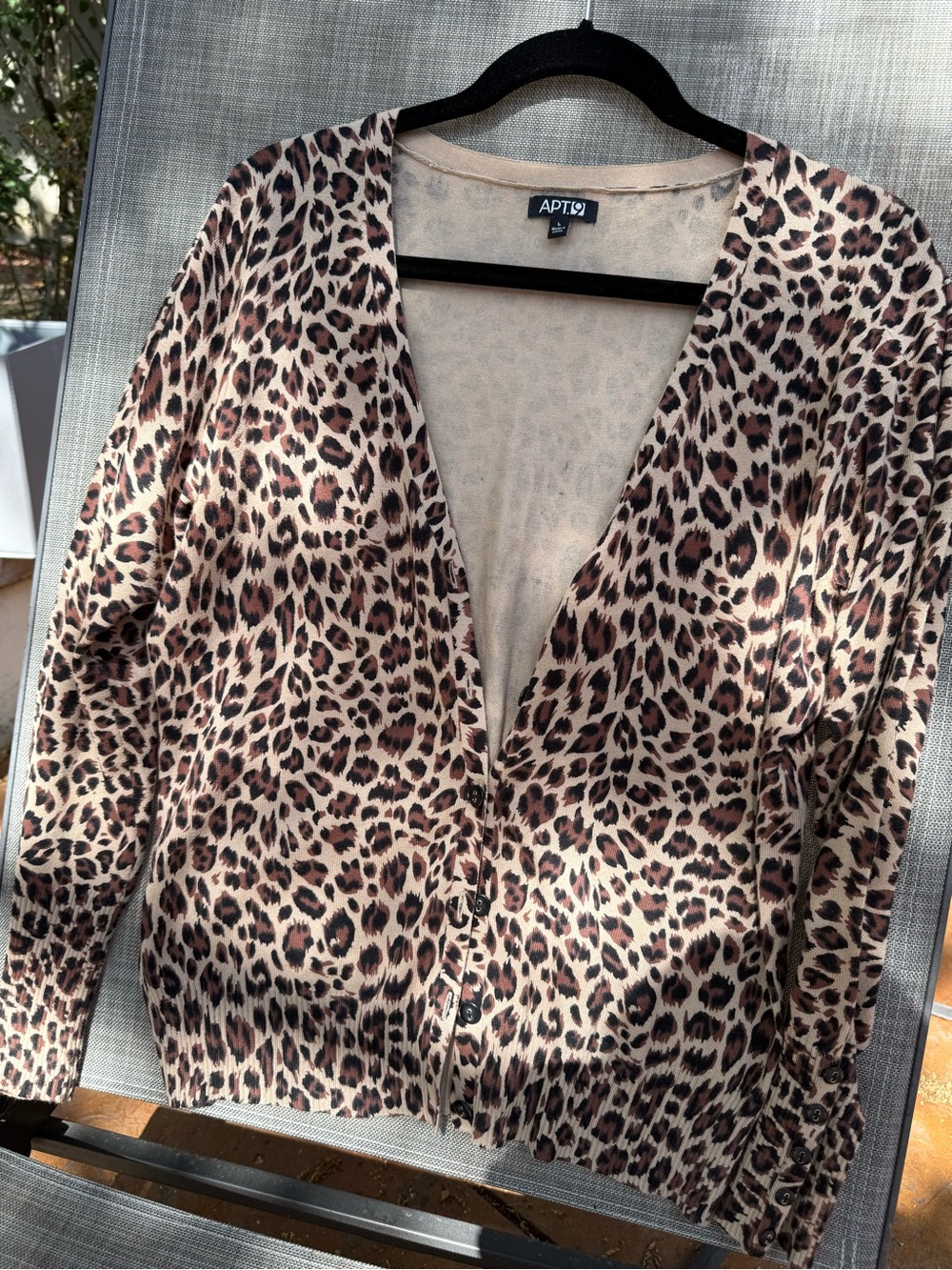 Apt. 9 Leopard Print Cardigan Jacket in Beige and Brown